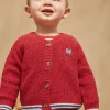 Sergent Major Pull, Gilet & Cardigan-Cardigan rouge en tricot
