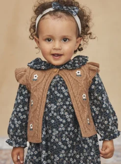 Sergent Major Pull, Gilet & Cardigan-Cardigan sans manches Marron chin&eacute;
