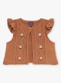 Sergent Major Pull, Gilet & Cardigan-Cardigan sans manches Marron chin&eacute;