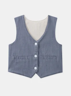 Sergent Major Pull, Gilet & Cardigan-Cardigan sans manches r&eacute;versible