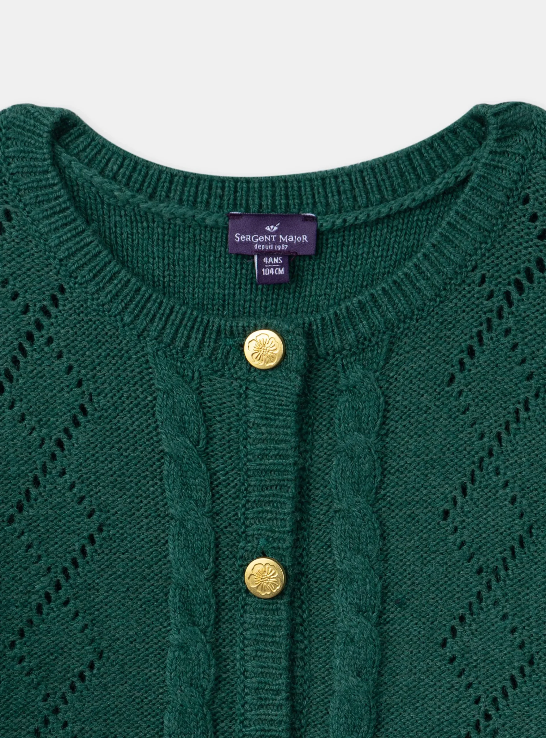 Sergent Major Pull, Gilet & Cardigan-Cardigan Vert