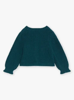 Sergent Major Pull, Gilet & Cardigan-Cardigan vert &eacute;meraude en tricot fantaisie