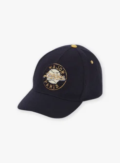 Sergent Major Chapeau & Tour De Cou | Bonnet, Echarpe, & Gant-Casquette bleu fonc&eacute; en tricot