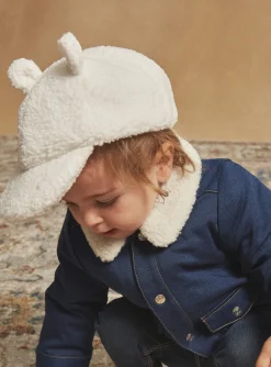Sergent Major Chapeau & Casquette | Bonnet, Echarpe & Gant-Casquette écrue en fourrure synthétique