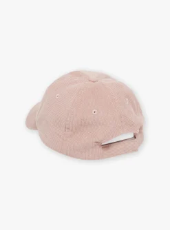 Sergent Major Chapeau & Foulard | Bonnet, Echarpe & Gants-Casquette rose en velours c&ocirc;tel&eacute;
