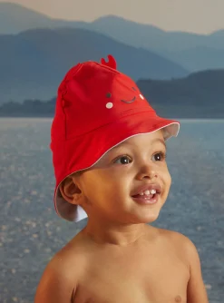 Sergent Major Chapeau & Casquette-Chapeau de bain anti-UV rouge réversible à animation pinces 3D