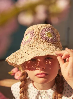 Sergent Major Chapeau & Foulard | Robe & Combinaison-Chapeau de paille beige