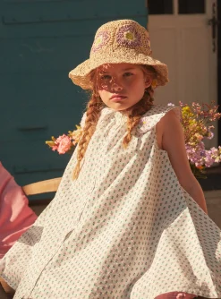 Sergent Major Chapeau & Foulard | Robe & Combinaison-Chapeau de paille beige