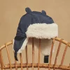 Sergent Major Bonnet, Echarpe & Gant-Chapka bleu nuit en canvas