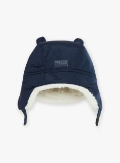 Sergent Major Bonnet, Echarpe & Gant-Chapka bleu nuit en canvas