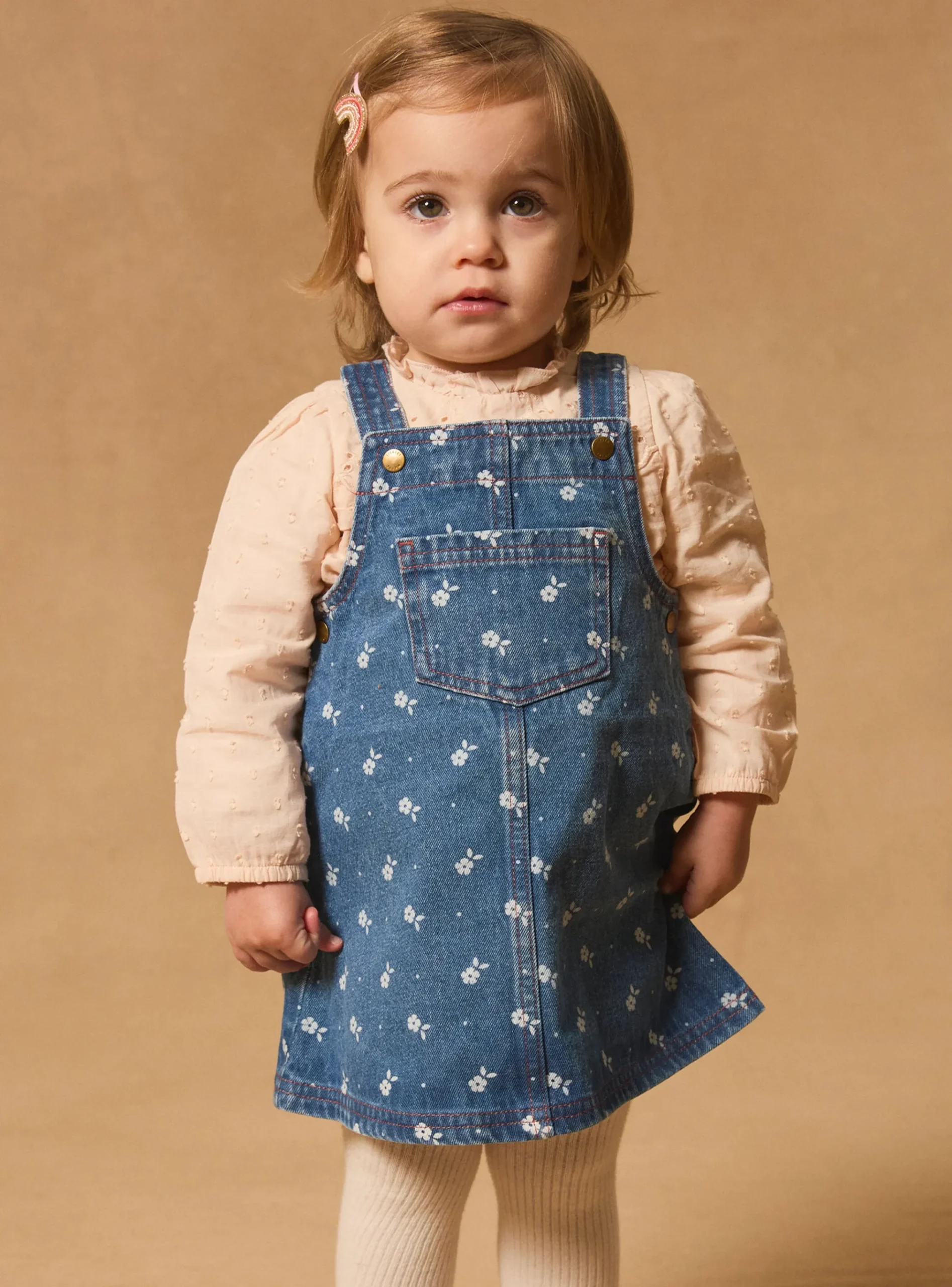 Sergent Major Robe-Chasuble en denim floral