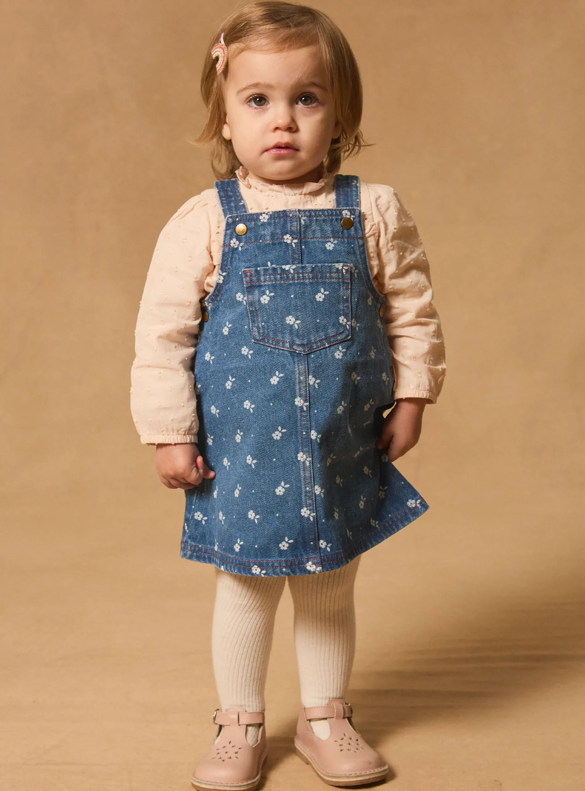 Sergent Major Robe-Chasuble en denim floral