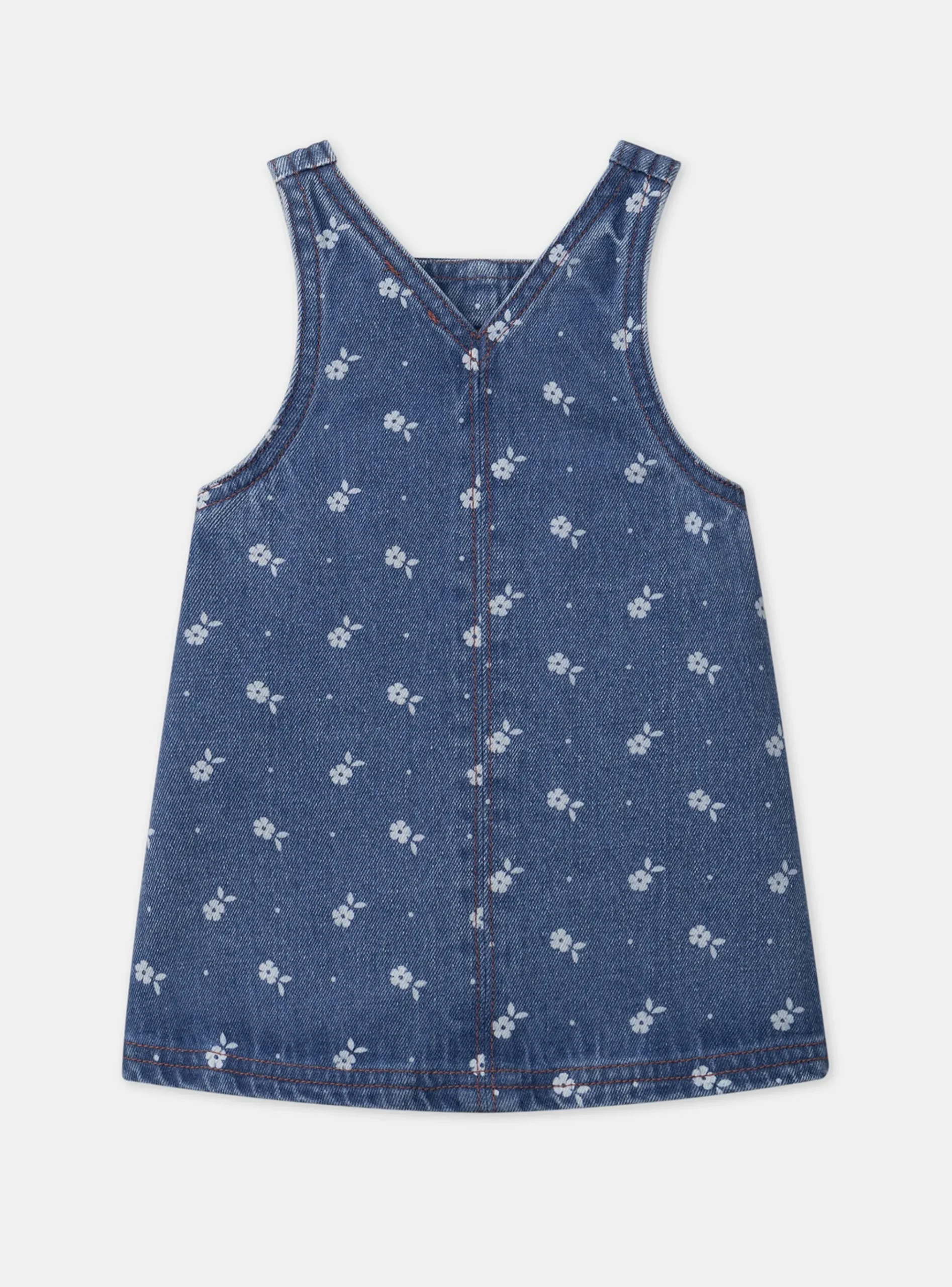 Sergent Major Robe-Chasuble en denim floral