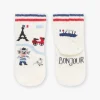 Sergent Major Chaussettes-Chaussettes basses beiges &agrave; imprim&eacute; fantaisie