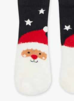Sergent Major Chaussettes-Chaussettes bleu marine &agrave; imprim&eacute; P&egrave;re No&euml;l