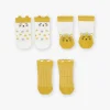 Sergent Major Chaussettes & Collant-3 chaussettes &eacute;crues et moutarde