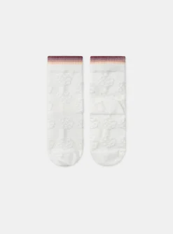 Sergent Major Sous-vêtement, Chaussette & Collant-Chaussettes &eacute;crues jacquard fleur uni