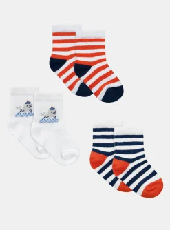 Sergent Major Chaussettes-chaussettes lotx3 Ecru