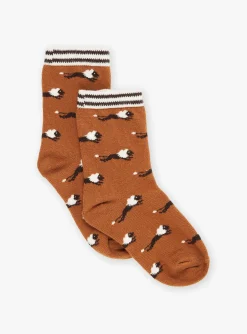 Sergent Major Sous-vêtement & Chaussettes-Chaussettes marron à imprimé lion