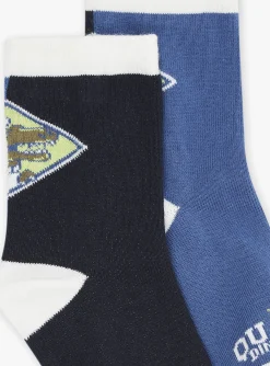 Sergent Major Sous-vêtement & Chaussettes-Chaussettes noires et bleu ardoise en jersey