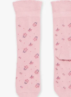 Sergent Major Sous-vêtement, Chaussette & Collant-Chaussettes roses à imprimé fleuri