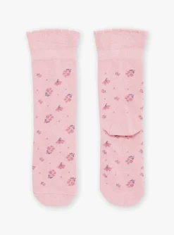 Sergent Major Sous-vêtement, Chaussette & Collant-Chaussettes roses &agrave; imprim&eacute; fleuri