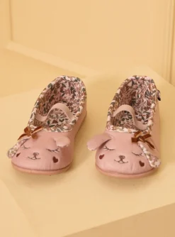 Sergent Major Chaussures Et Chaussons | Pyjama-Chausson rose avec int&eacute;rieur imprim&eacute; fleur