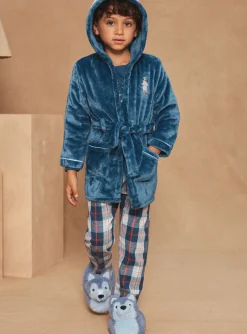 Sergent Major Chaussures & Chaussons-Chaussons 3D bleus forme loup