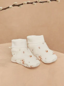 Sergent Major Bonnet, Moufle, Chausson & Chaussette-Chaussons de naissance écrus en velours