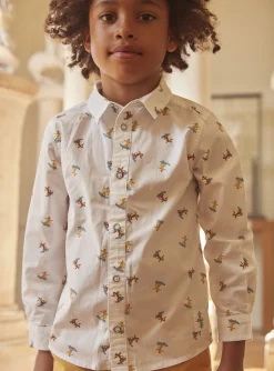 Sergent Major Chemise | T-shirt & Polo-Chemise blanche à imprimé tigre skateur