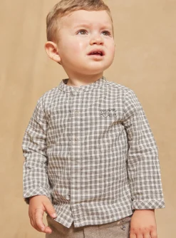 Sergent Major Chemise, T-shirt & Polo-Chemise blanche à imprimé à carreaux