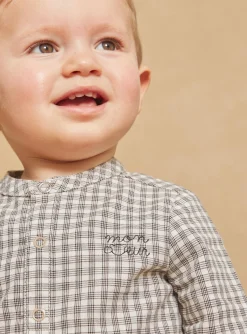 Sergent Major Chemise, T-shirt & Polo-Chemise blanche &agrave; imprim&eacute; &agrave; carreaux