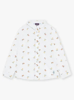 Sergent Major Chemise | T-shirt & Polo-Chemise blanche &agrave; imprim&eacute; tigre skateur