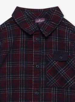 Sergent Major Chemise-Chemise bleu et pourpre &agrave; imprim&eacute; &agrave; carreaux