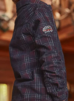 Sergent Major Chemise-Chemise bleu et pourpre &agrave; imprim&eacute; &agrave; carreaux