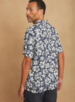 Sergent Major Chemise-Chemise bleu marine &agrave; imprim&eacute; fleuri