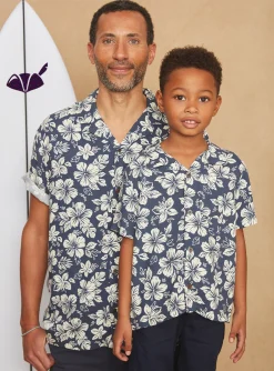 Sergent Major Chemise-Chemise bleu marine &agrave; imprim&eacute; fleuri