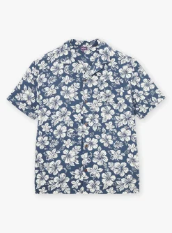 Sergent Major Chemise-Chemise bleu marine &agrave; imprim&eacute; fleuri