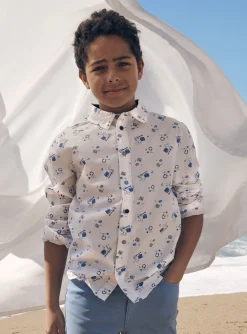 Sergent Major T-shirt & Polo-Chemise écrue à imprimé musical