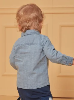 Sergent Major Chemise, T-shirt & Polo-Chemise en denim bleu clair