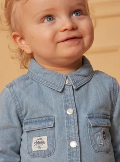 Sergent Major Chemise, T-shirt & Polo-Chemise en denim bleu clair