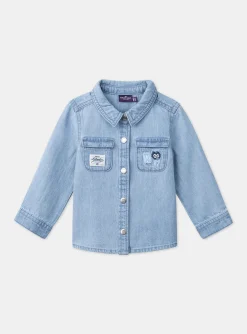 Sergent Major Chemise, T-shirt & Polo-Chemise en denim bleu clair