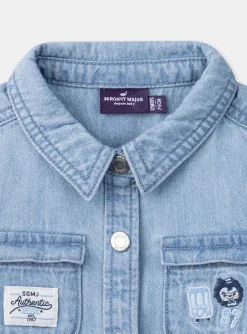 Sergent Major Chemise, T-shirt & Polo-Chemise en denim bleu clair