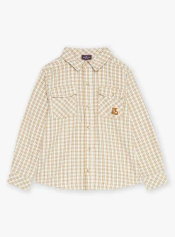 Sergent Major Chemise-Chemise sable &agrave; imprim&eacute; &agrave; carreaux