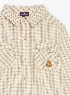 Sergent Major Chemise-Chemise sable &agrave; imprim&eacute; &agrave; carreaux