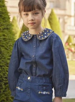 Sergent Major Blouse & T-shirt-Chemisier bleu en denim