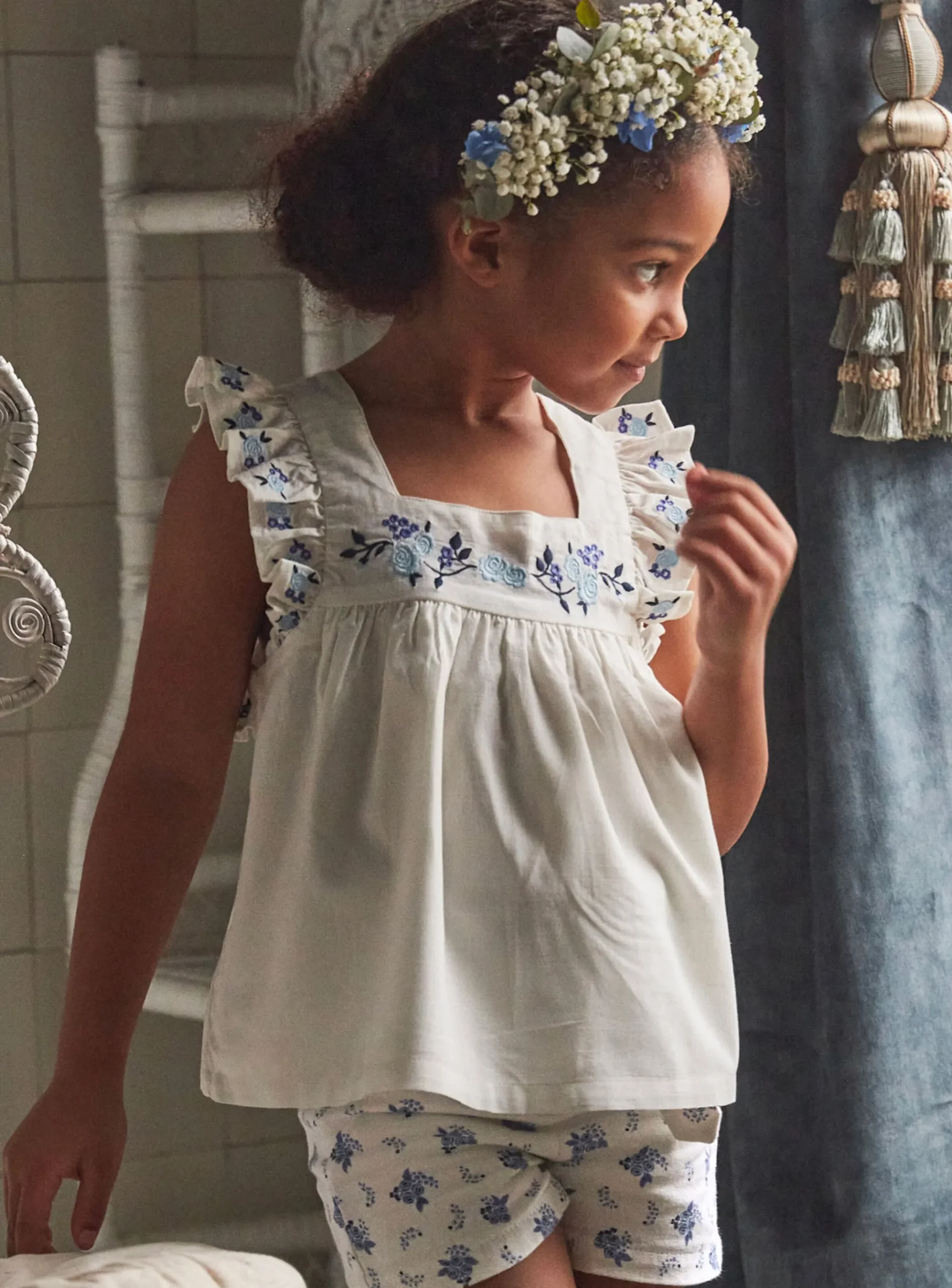 Sergent Major Blouse & T-shirt-Chemisier brodé de fleurs