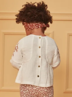 Sergent Major T-shirt & Blouse-Chemisier broderie fleurs