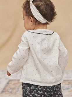 Sergent Major T-shirt & Blouse-Chemisier &eacute;cru &agrave; imprim&eacute; pois