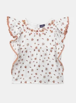 Sergent Major Blouse & T-shirt-Chemisier fleuri écru